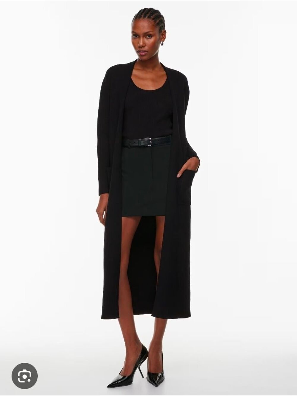 Babaton Black Cashmere Blend Long Sweater Quiet Luxury